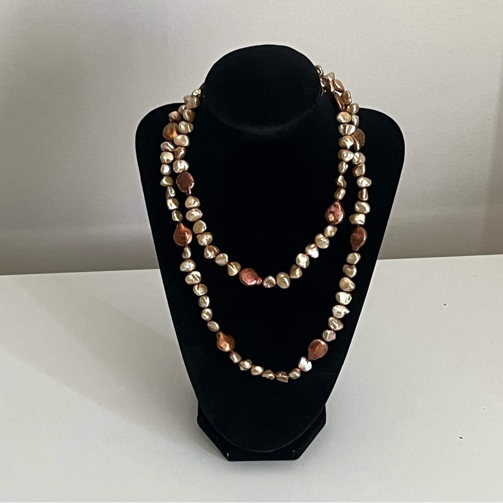 Honora Gold and Copper Baroque Pearl Necklace